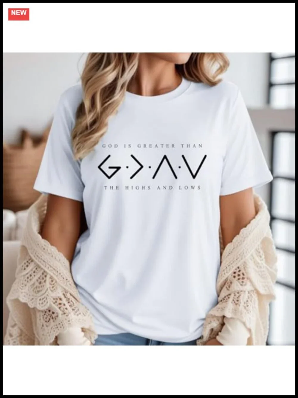 Faith Graphic Cotton Tee for Women Inspirational Bible Verse Short Sleeve